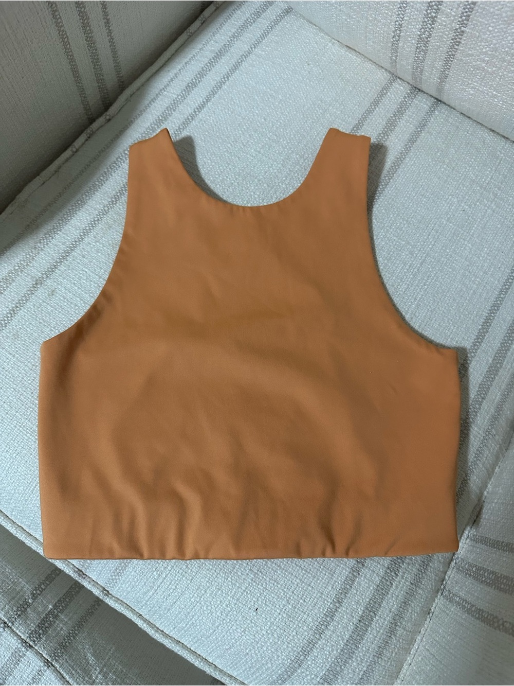 girlfriend collective Cropped Scoop Tank Top - Caramel
